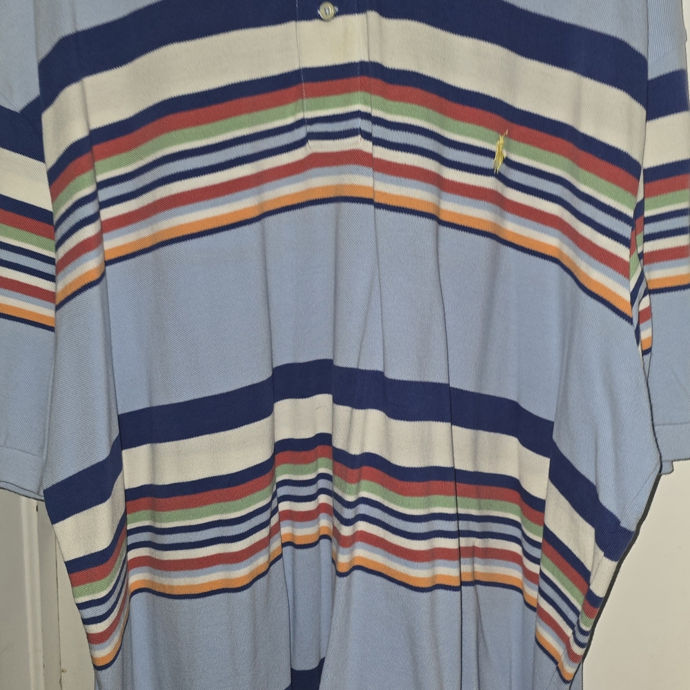 Ralph Lauren Light Blue Polo with Orange and Navy Accents